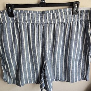 Sonoma High Waist Striped Shorts‎ - Blue and White